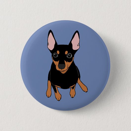Miniatuur Pinscher Min Pin Standard Round Button (Voorkant)