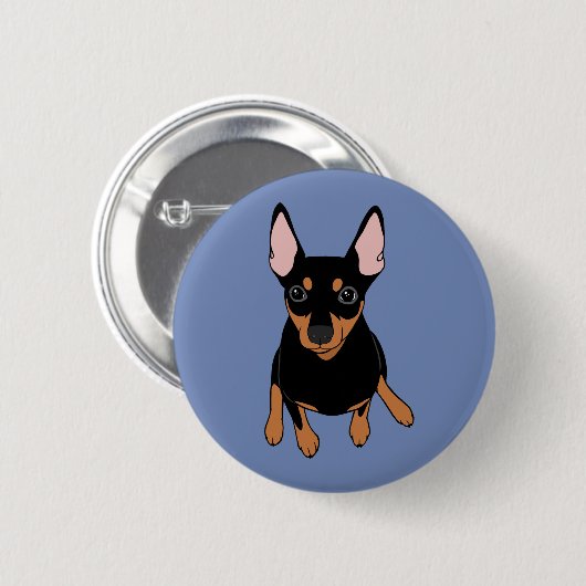 Miniatuur Pinscher Min Pin Standard Round Button (Voorkant /achterkant)