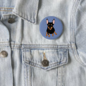 Miniatuur Pinscher Min Pin Standard Round Button (In situ)