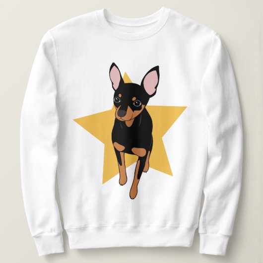 Miniatuur Pinscher Min Pin Super Star Sweatshirt (Design voorkant)