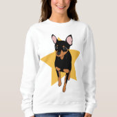 Miniatuur Pinscher Min Pin Super Star Sweatshirt (Voorkant)