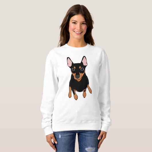 Miniatuur Pinscher Min Pin Sweatshirt (Voorkant volledig)
