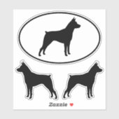 Miniatuur Pinscher MinPin Silhouetten Sticker Set (Vel)