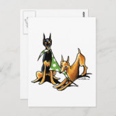 Miniatuur Pinscher n Apples Briefkaart (Voorkant / Achterkant)