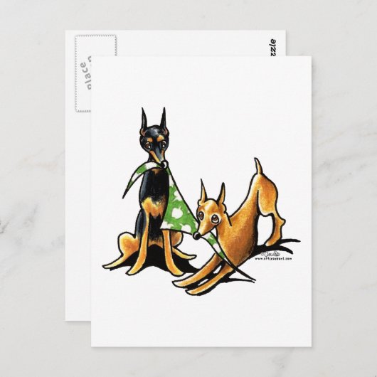 Miniatuur Pinscher n Apples Briefkaart (Voorkant / Achterkant)