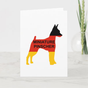 Miniatuur Pinscher Naam Vlag Silhouet Kaart