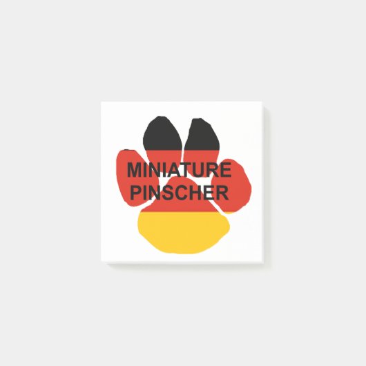 miniatuur pinscher name duitsland - flag paw post-it® notes (Voorkant)