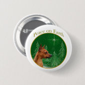 Miniatuur Pinscher Peace Ronde Button 5,7 Cm (Voorkant /achterkant)