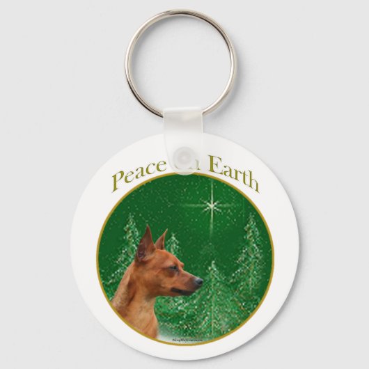 Miniatuur Pinscher Peace Sleutelhanger (Voorkant)