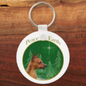 Miniatuur Pinscher Peace Sleutelhanger (Voorkant)