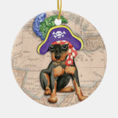 Miniatuur Pinscher Pirate Keramisch Ornament (Voorkant)