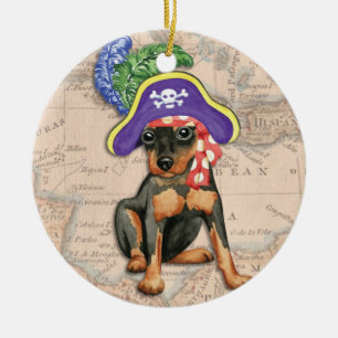 Miniatuur Pinscher Pirate Keramisch Ornament