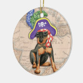 Miniatuur Pinscher Pirate Keramisch Ornament (Links)
