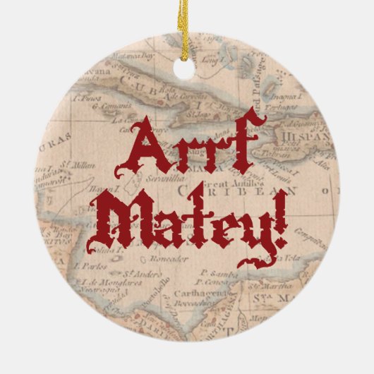 Miniatuur Pinscher Pirate Keramisch Ornament (Achterkant)