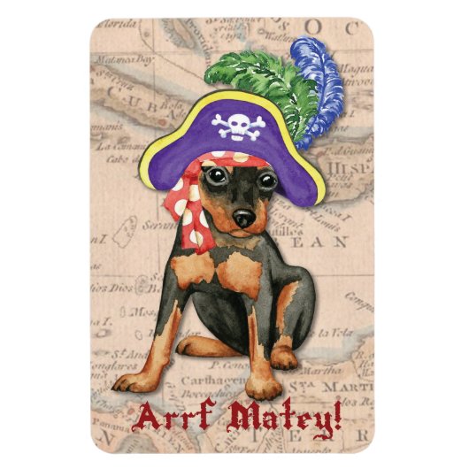 Miniatuur Pinscher Pirate Magneet (Verticaal)