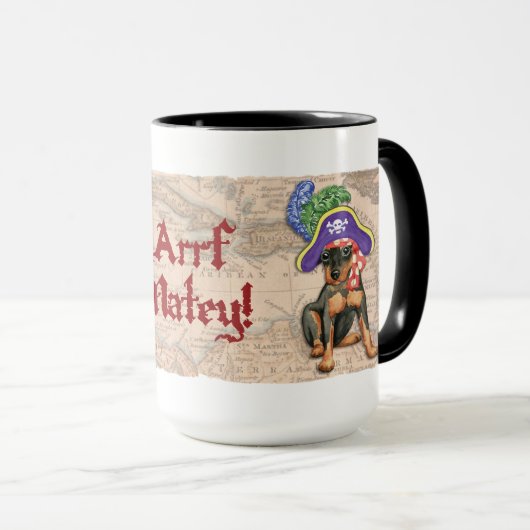 Miniatuur Pinscher Pirate Mok (Voorkant rechts)