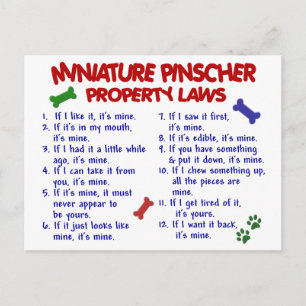 Miniatuur Pinscher Property Laws 2 Briefkaart