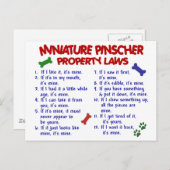 Miniatuur Pinscher Property Laws 2 Briefkaart (Voorkant / Achterkant)