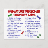 Miniatuur Pinscher Property Laws 2 Briefkaart (Voorkant)