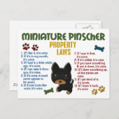 Miniatuur Pinscher Property Laws 4 Briefkaart (Voorkant / Achterkant)