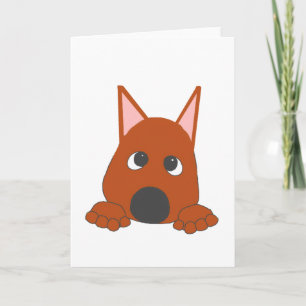 Miniatuur Pinscher Roest Kijken Cartoon Kaart