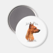 Miniatuur Pinscher (roest) mam 2 Magneet (Voorkant / Achterkant)