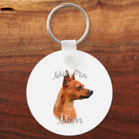 Miniatuur Pinscher (roest) mam 2 Sleutelhanger (Achterkant)