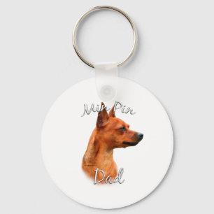 Miniatuur Pinscher (roest) Papa 2 Sleutelhanger