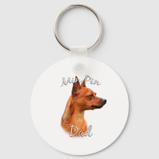Miniatuur Pinscher (roest) Papa 2 Sleutelhanger (Voorkant)