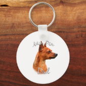 Miniatuur Pinscher (roest) Papa 2 Sleutelhanger (Voorkant)