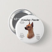 Miniatuur Pinscher (rood) Geschiedenisontwerp Ronde Button 5,7 Cm (Voorkant /achterkant)
