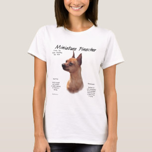 Miniatuur Pinscher (rood) Geschiedenisontwerp T-shirt