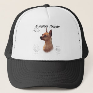 Miniatuur Pinscher (rood) Geschiedenisontwerp Trucker Pet