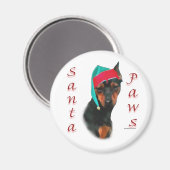 Miniatuur Pinscher Santa Paws Magneet (Voorkant / Achterkant)