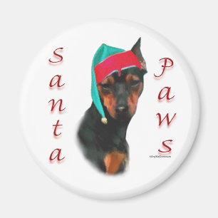 Miniatuur Pinscher Santa Paws Magneet