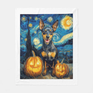 Miniatuur Pinscher Schattige Hond Halloween Jack O Fleece Deken