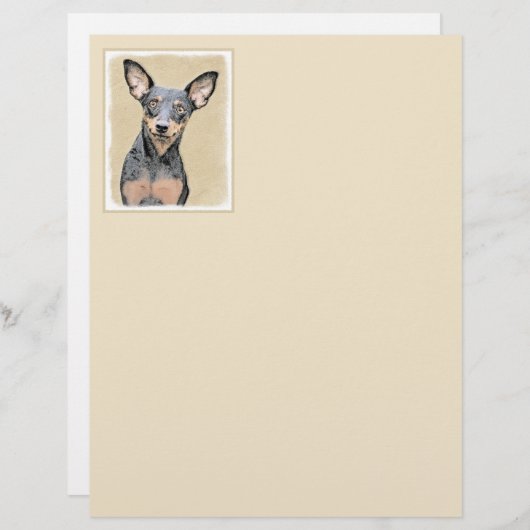 Miniatuur Pinscher-schilderkunst (Voorkant / Achterkant)