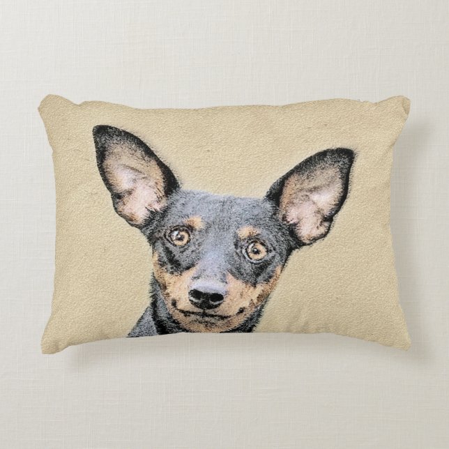 Miniatuur Pinscher-schilderkunst Accent Kussen (Voorkant)