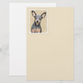 Miniatuur Pinscher-schilderkunst Briefpapier (Voorkant / Achterkant)