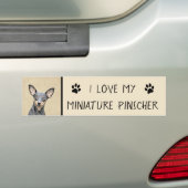 Miniatuur Pinscher-schilderkunst Bumpersticker (Op auto)