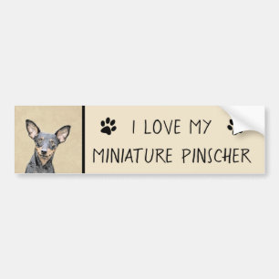 Miniatuur Pinscher-schilderkunst Bumpersticker