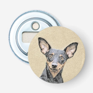 Miniatuur Pinscher-schilderkunst Button Flesopener