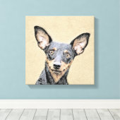 Miniatuur Pinscher-schilderkunst Canvas Afdruk (Insitu (Houten vloer))