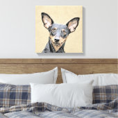 Miniatuur Pinscher-schilderkunst Canvas Afdruk (Insitu (Slaapkamer))