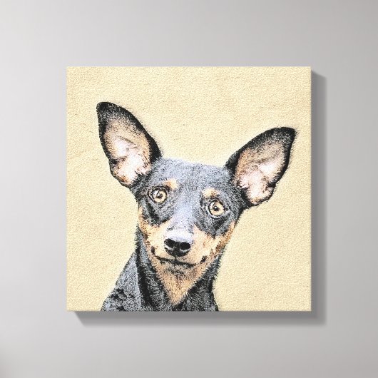 Miniatuur Pinscher-schilderkunst Canvas Afdruk (Voorkant)