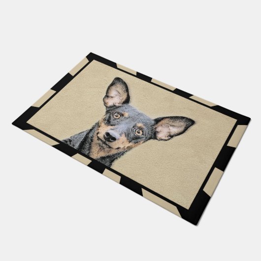 Miniatuur Pinscher-schilderkunst Deurmat (Schuin)