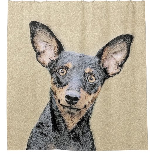 Miniatuur Pinscher-schilderkunst Douchegordijn (Voorkant)