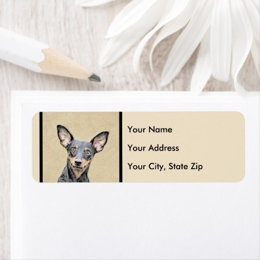 Miniatuur Pinscher-schilderkunst Etiket (Insitu)