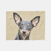 Miniatuur Pinscher-schilderkunst Fleece Deken (Voorkant (Horizontaal))
