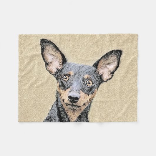 Miniatuur Pinscher-schilderkunst Fleece Deken (Voorkant (Horizontaal))